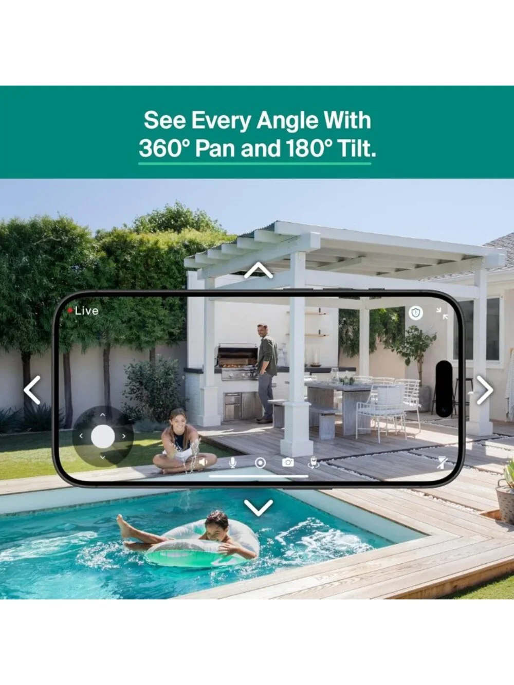 2K Outdoor Security Camera - Pan Tilt Zoom, Wired, 2-Camera Set, Weatherproof
